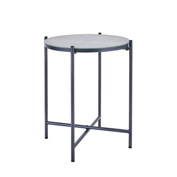 Naterial Mobis Steel & Concrete Side Table Dark Grey Dia 43cmxH54cm