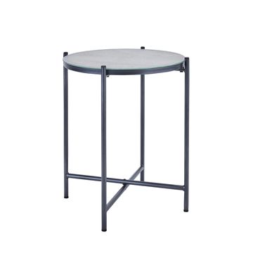 Naterial Mobis Steel & Concrete Side Table Dark Grey Dia 43cmxH54cm