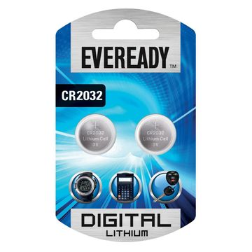 EVEREADY LITHIUM BUTTON CELL CR2032 BP2