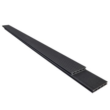 NATERIAL  COMPOSITE DECK BOARD L240 x W14.5 x H2.1 cm DARK GREY