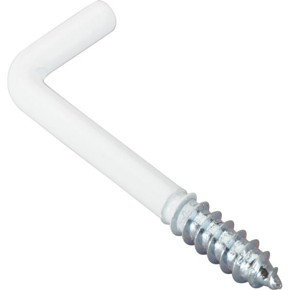 Cup hooks square white powder coated 6.0x70mm 2pc standers