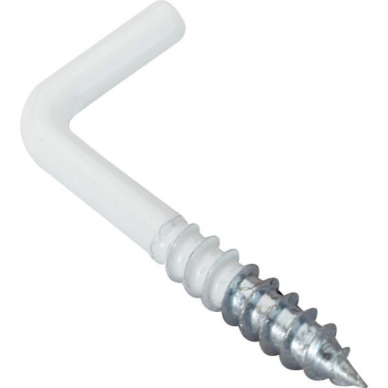 Cup hooks square white powder coated 5.0x50mm 4pc standers