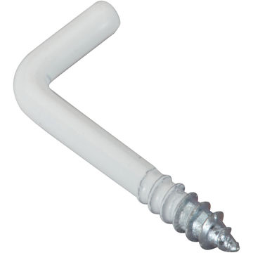 Cup hooks square white powder coated 2.5 x25mm 20pc standers