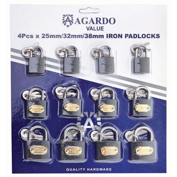 Padlocks iron pack of 12 agardo value
