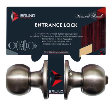 Entrance lockset round shape stainless steel bruno