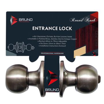 Entrance lockset round shape stainless steel bruno