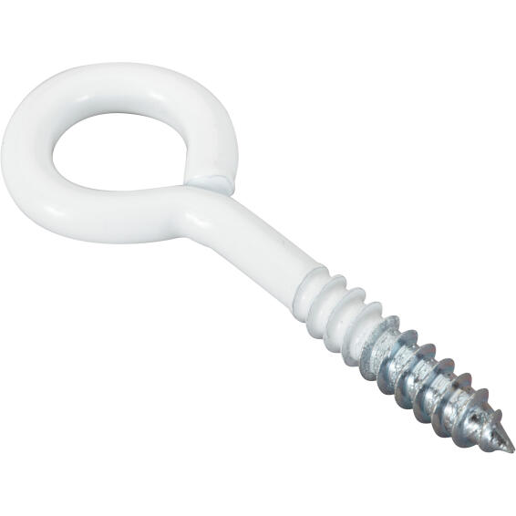 Eye screws white powder coated 6.0x50mm 2pc standers