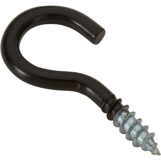 Cup hooks black powder coated 3.5x20mm 12pc standers