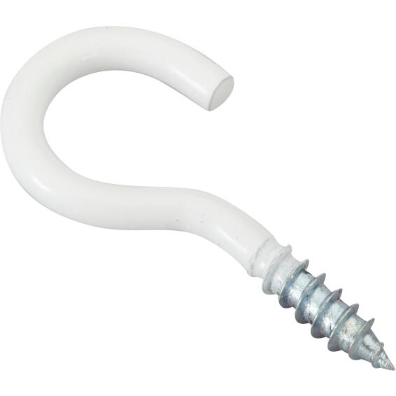 Cup hooks white powder coated 3.5x20mm 12pc standers