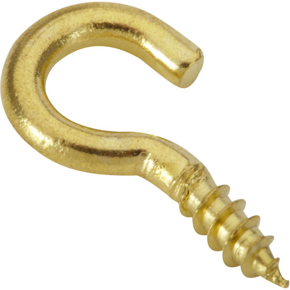 Cup hook brass plated 2.5x10mm 20pc standers