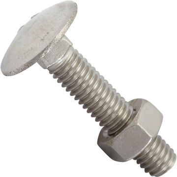 Carraige bolt and nut stainless steel 6.0x30mm 6pc standers