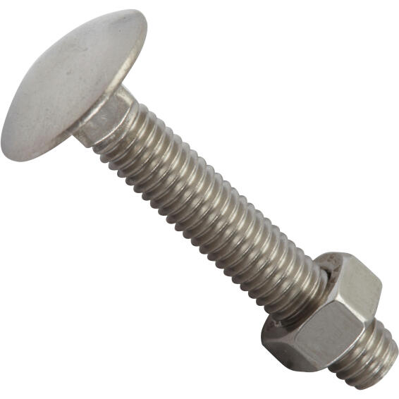 Carraige bolt and nut stainless steel 5.0x30mm 6pc standers