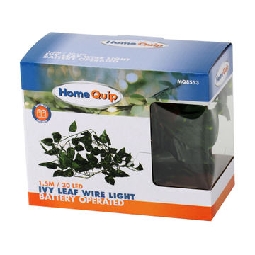 led string light ivy leaf wire battery operated