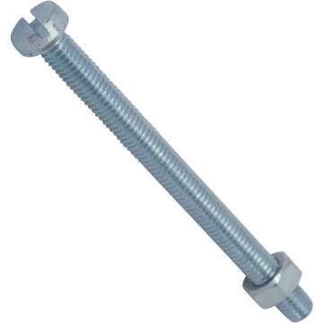 Machine screws and nuts slotted cheese head zinc plated 5x60mm 6pc standers