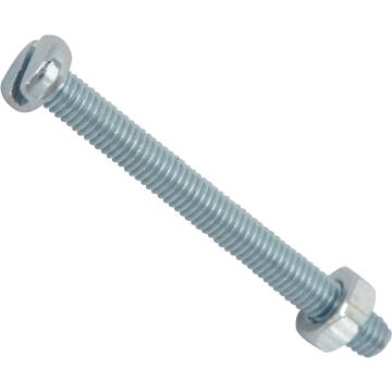 Machine screws and nuts slotted cheese head zinc plated 3.0x30mm 25pc standers