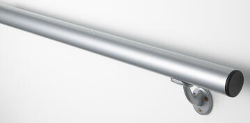 Handrail Kit Aluminium Grey-2 Wall Brackets + 2 End Caps + Handrail-2m
