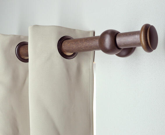 Inspire curtain rod finial  35mm diam pebble screw dark oak
