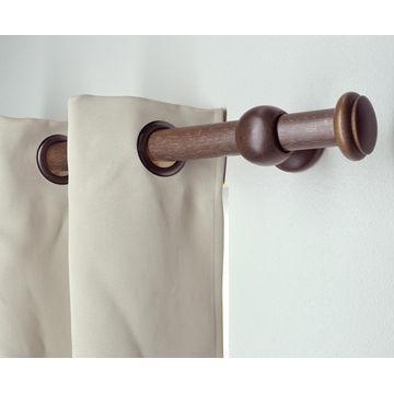 Inspire curtain rod finial  35mm diam pebble screw dark oak