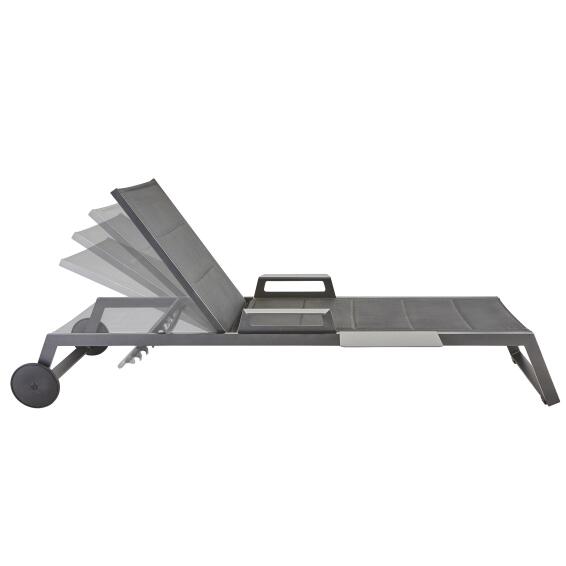 Naterial Odyssea II Aluminium & Textile Pool Lounger Anthracite L222cmxW89cmxH87.5cm