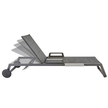 Naterial Odyssea II Aluminium & Textile Pool Lounger Anthracite L222cmxW89cmxH87.5cm