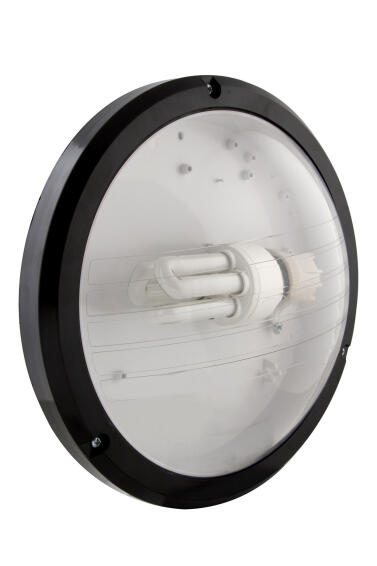 EUROLUX ABS RND B/HEAD 270MM BLK+CFL 15W