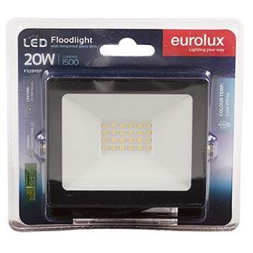 Eurolux 20W LED Floodlight Blister Black