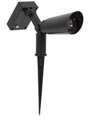 garden spike plastic spot solar light  black  Eurolux