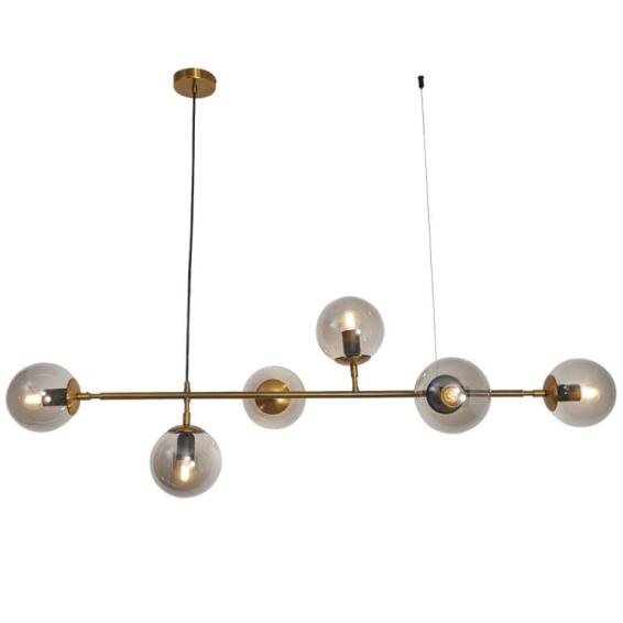 Brightstar Glass Chandelier Amber 6xE27