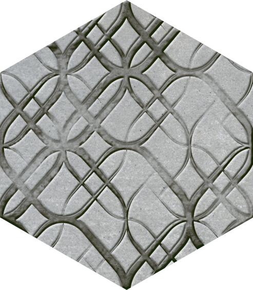 Hexagon Tile Ceramic Cement Malta Blend 220x250mm (Pack of 3)