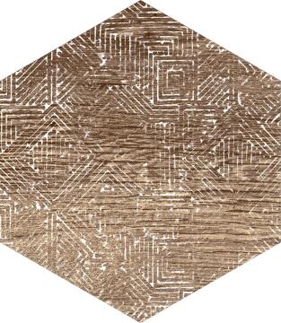 Hexagon Tile Ceramic Harlem Brown 220x250mm (Pack of 3)