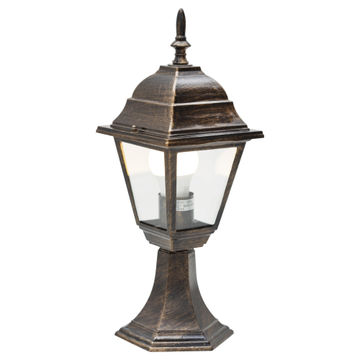 EUROLUX Lantern 4 Panel Pedestal EUROLUX 150Mm Blk/Gold
