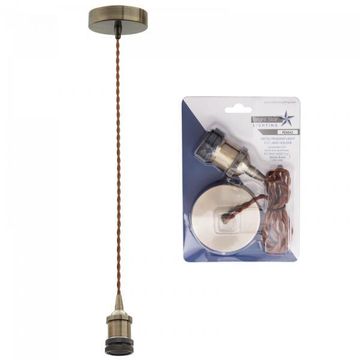 pendant light complete cup n cord antique