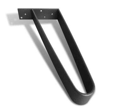 Table Leg Steel Flatpin Black-h400 x w180mm