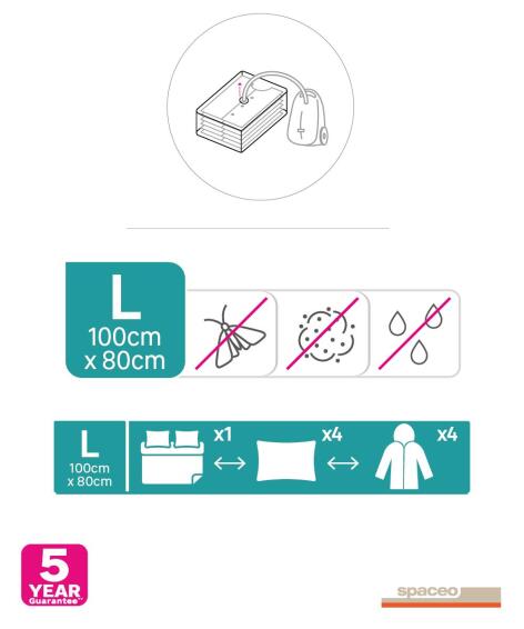 Spaceo Vacuum Bags Set Of 2 100x80cm