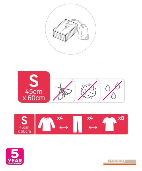 Spaceo Vacuum Bag Set Of 2 45x60cm