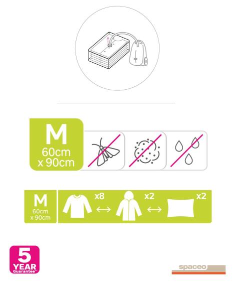 Spaceo Vacuum Bag Set Of 2 60x90cm