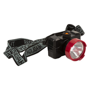 Head Lamp Recharge 1W Black/Red EUROLUX