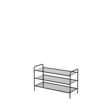 Spaceo studio stackable shoe rack black w90cmxd35cmxh55cm