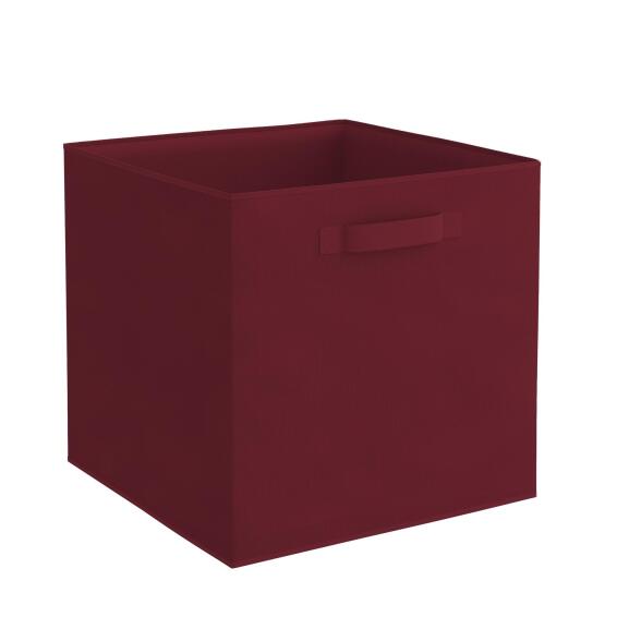 Spaceo kub polyester storage basket maroon w31cm x d31cm x h31cm  