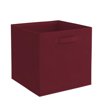 Spaceo kub polyester storage basket maroon w31cm x d31cm x h31cm  