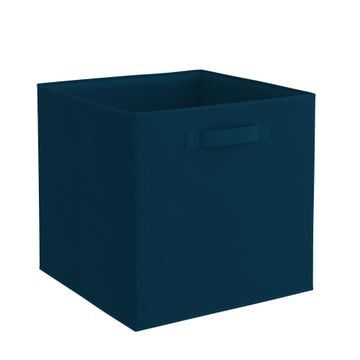 Spaceo kub polyester storage basket dark blue w31cm x d31cm x h31cm  