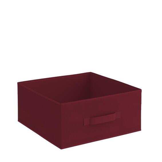 Spaceo kub polyester storage basket maroon w31cm x d31cm x h15cm  