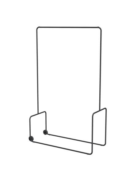 Spaceo Free Standing Studio Garment Rack Metal Paris Black W5.9xD115.7xh45.6cm
