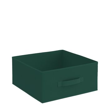 Spaceo kub polyester storage basket dark green w31cm x d31cm x h15cm  