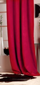 Curtain suedine eyelets red 145cm x 225cm