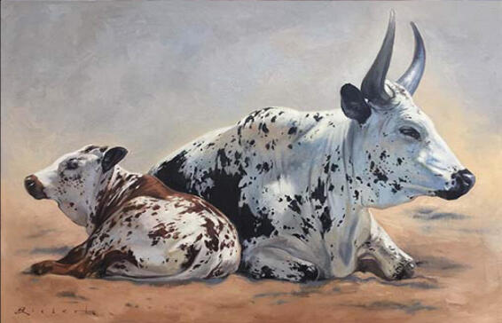 Nguni lying wall art 800x1240cm