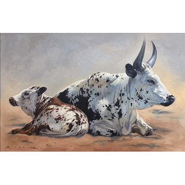 Nguni lying wall art 800x1240cm