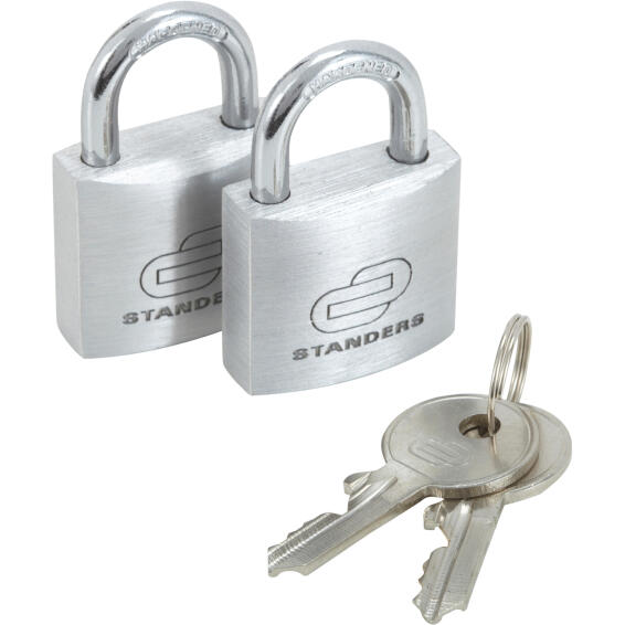 Padlock aluminium brass body 30mm 2pc standers