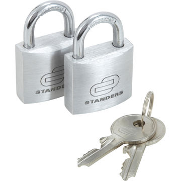 Padlock aluminium brass body 30mm 2pc standers