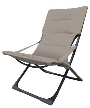 Marsella Steel & Textile Patio Chair Taupe L82cmxD64cmxH93 cm 